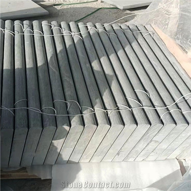 Blue Natural Limestone Curved Swimming Pool Coping Tiles