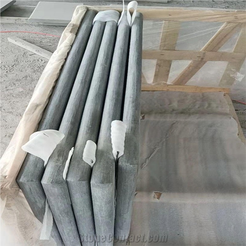 Blue Natural Limestone Curved Swimming Pool Coping Tiles