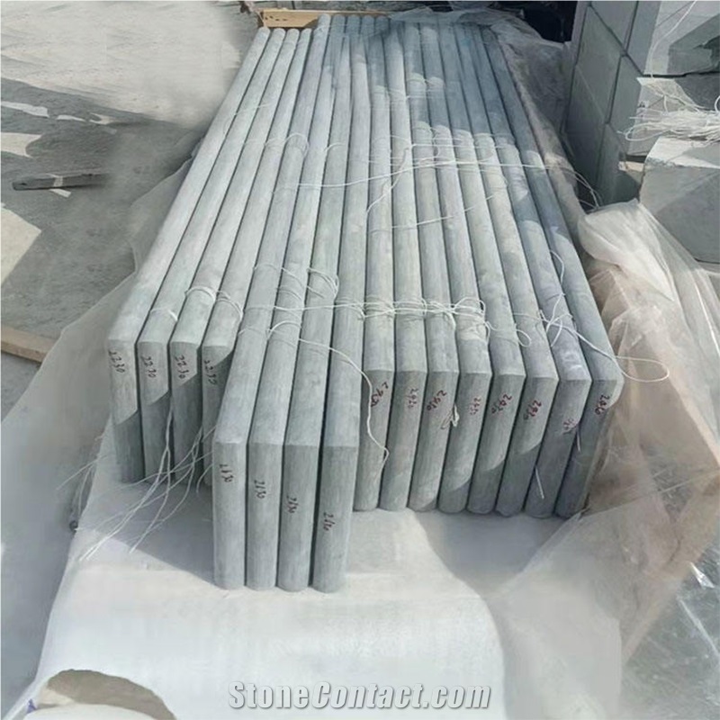 Blue Natural Limestone Curved Swimming Pool Coping Tiles