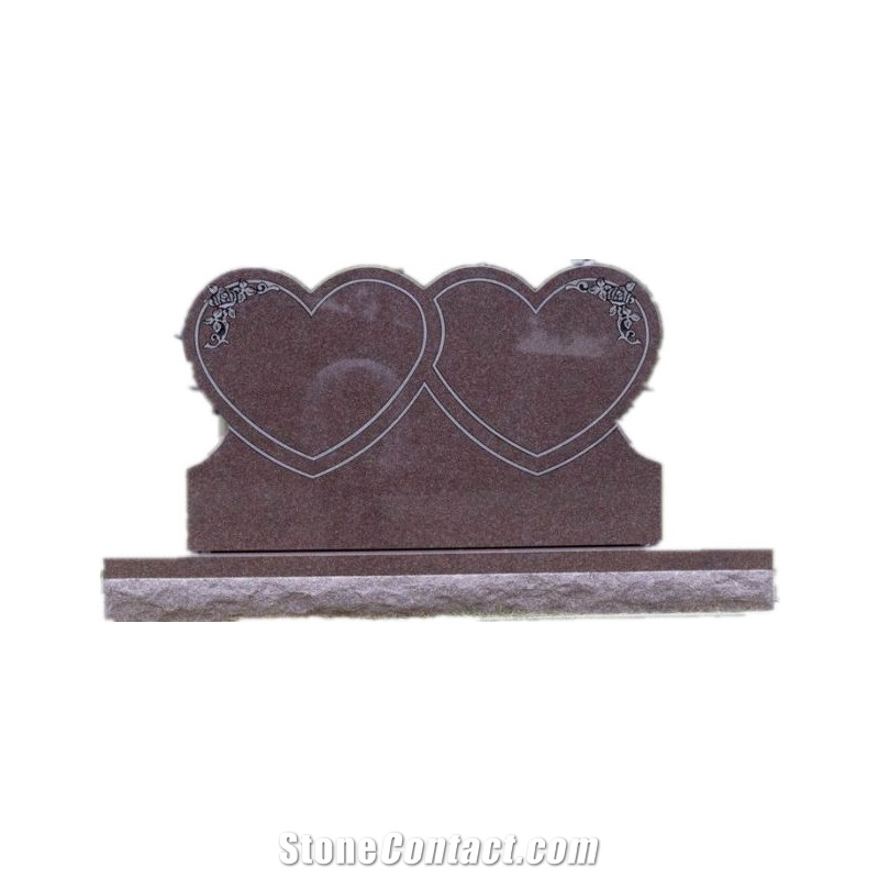 China Red Granite Cross Angel Weings Figure Monuments