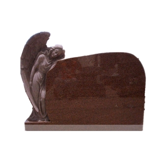 China Red Granite Cross Angel Weings Figure Monuments