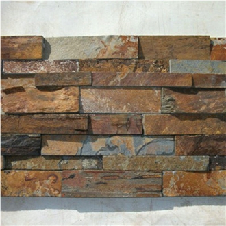 Customized Stacked Stone Veneer Rust Slate Wall Panels