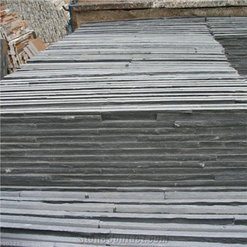 Dark Slate Stone Wall Cladding Panels Tiles For Fountain