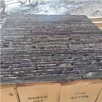 Dark Slate Stone Wall Cladding Panels Tiles For Fountain