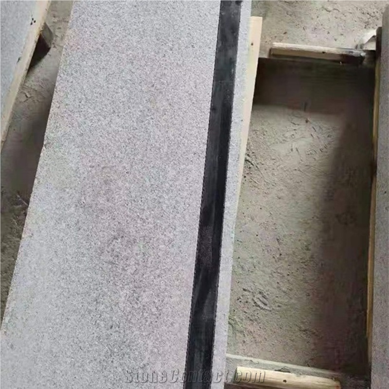 Grey Granite Stone Steps Blocks With Black Strips