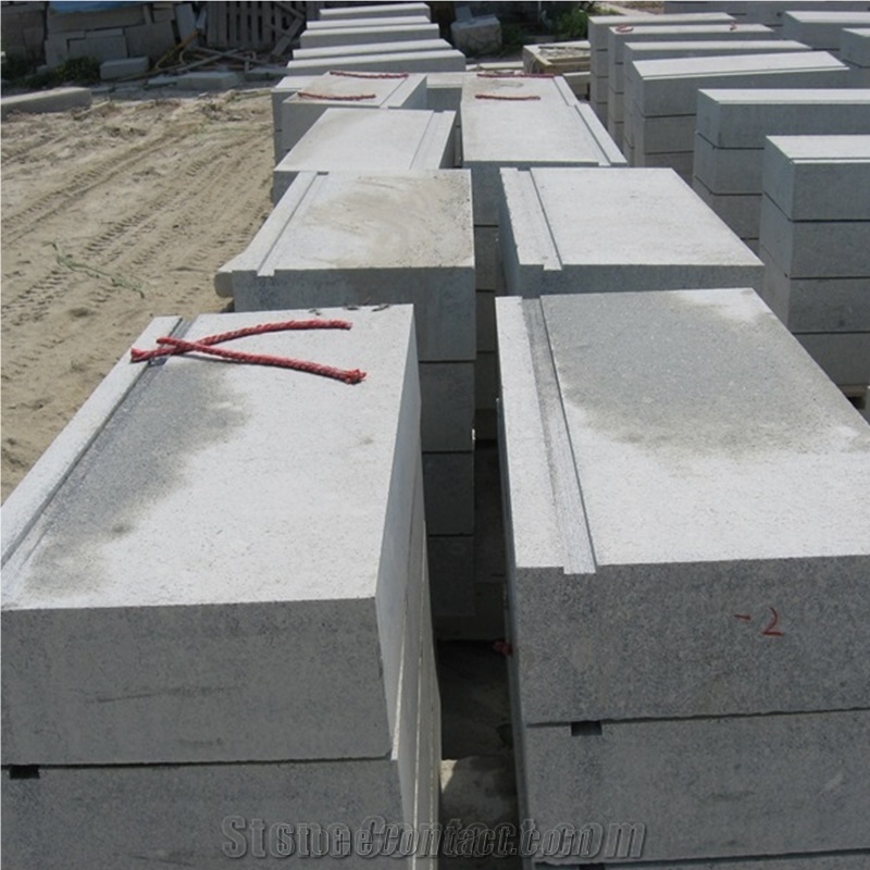 Grey Granite Stone Steps Blocks With Black Strips