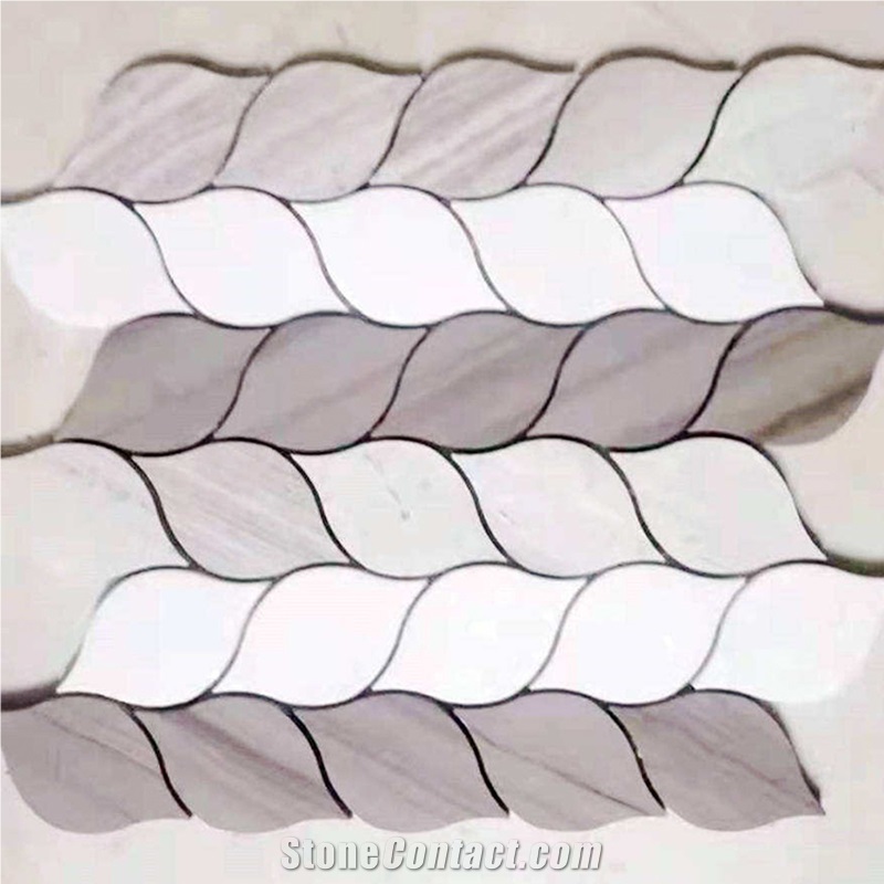 Kitchen Bathroom Mosaic Leaves Pattern Marble