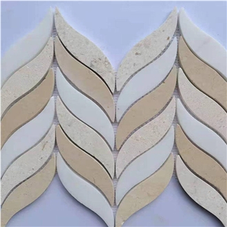 Kitchen Bathroom Mosaic Leaves Pattern Marble