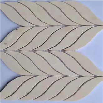 Kitchen Bathroom Mosaic Leaves Pattern Marble