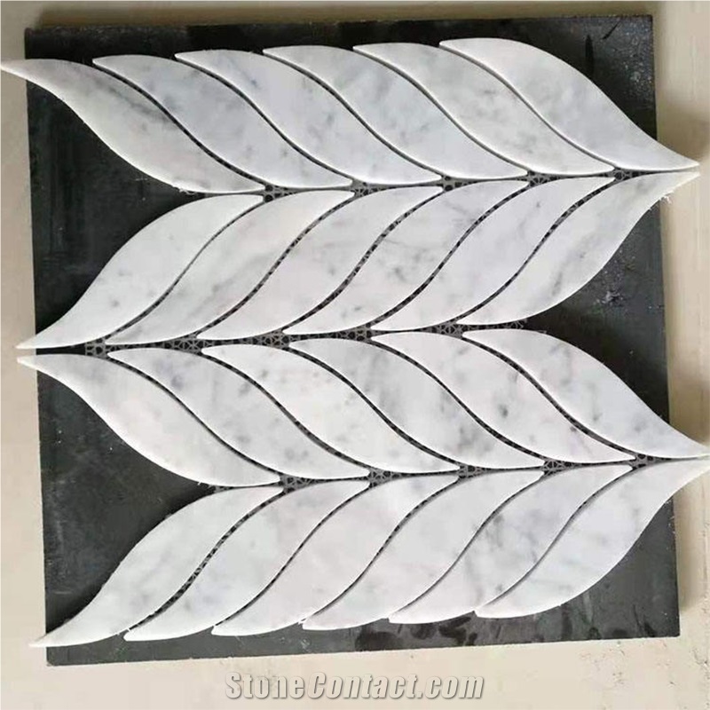 Kitchen Bathroom Mosaic Leaves Pattern Marble