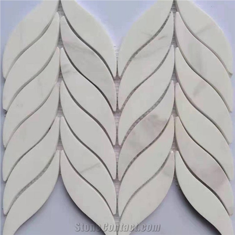 Kitchen Bathroom Mosaic Leaves Pattern Marble