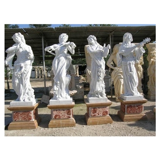 Natural Marble Angel Stone Sculptures Four Seasons Beauty