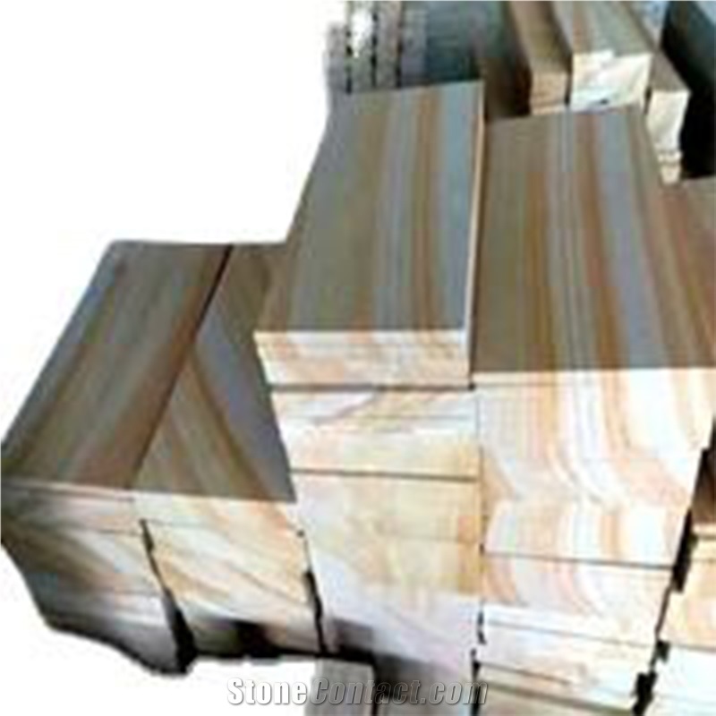 Natural Yellow Sandstone Garden Floor Anti Slip Paving Stone