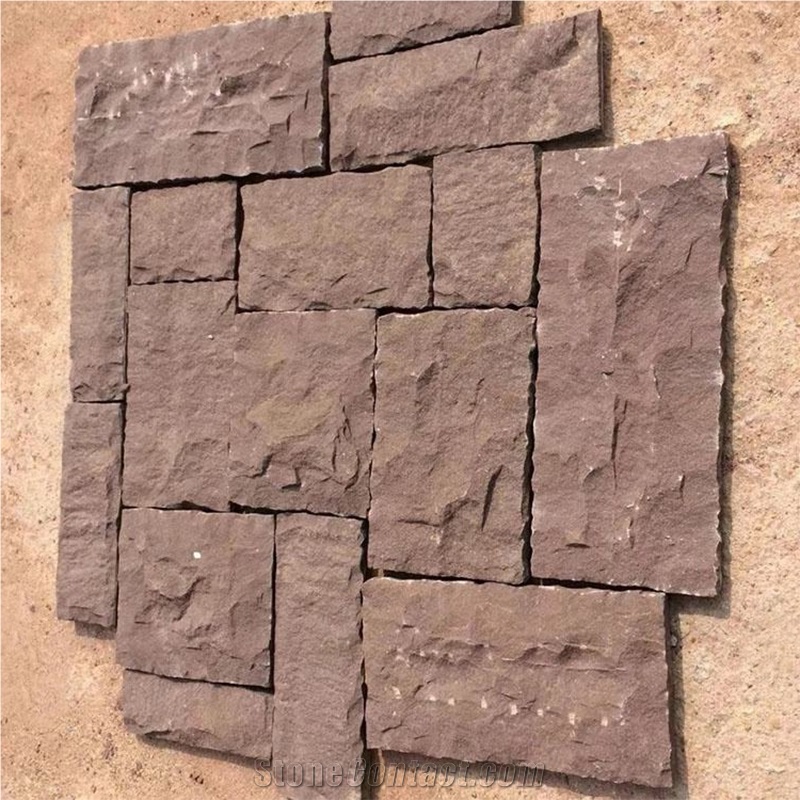 Purple Sandstone Culture Stone For Wall Cladding Veneer