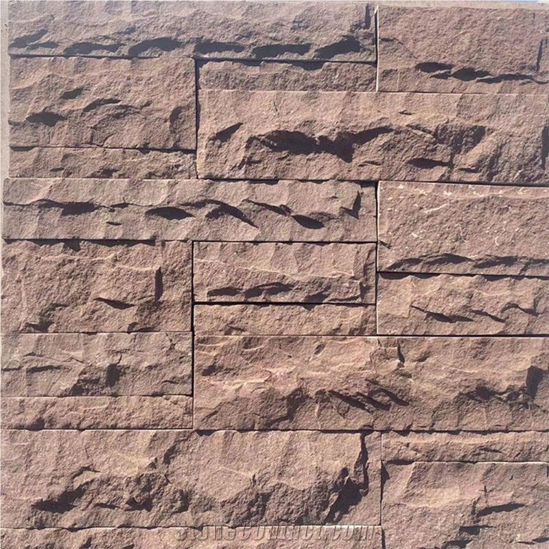 Purple Sandstone Culture Stone For Wall Cladding Veneer