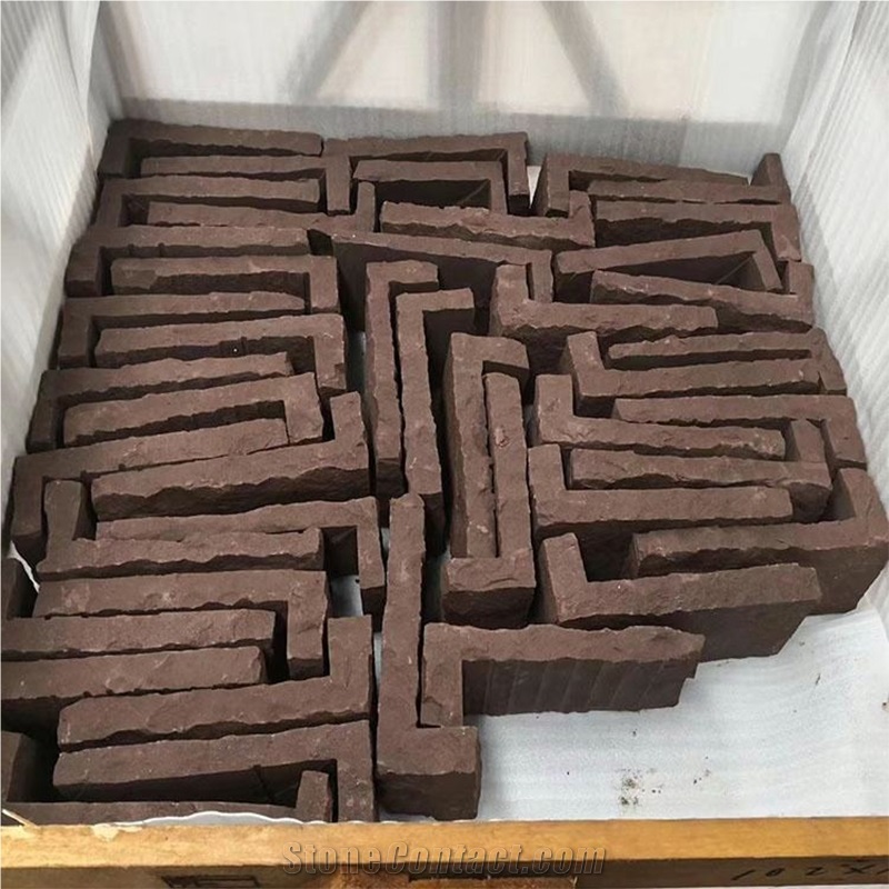Purple Sandstone Culture Stone For Wall Cladding Veneer