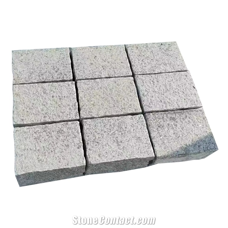 White Granite Anticated Flamed-Brushed Cobble Stone