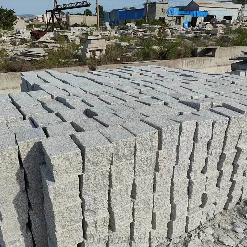 White Granite Anticated Flamed-Brushed Cobble Stone