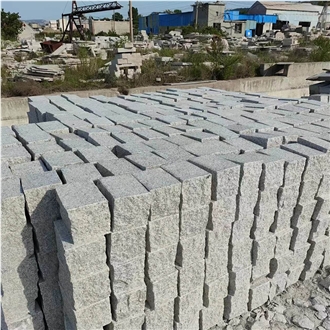 White Granite Anticated Flamed-Brushed Cobble Stone