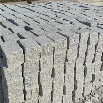 White Granite Anticated Flamed-Brushed Cobble Stone