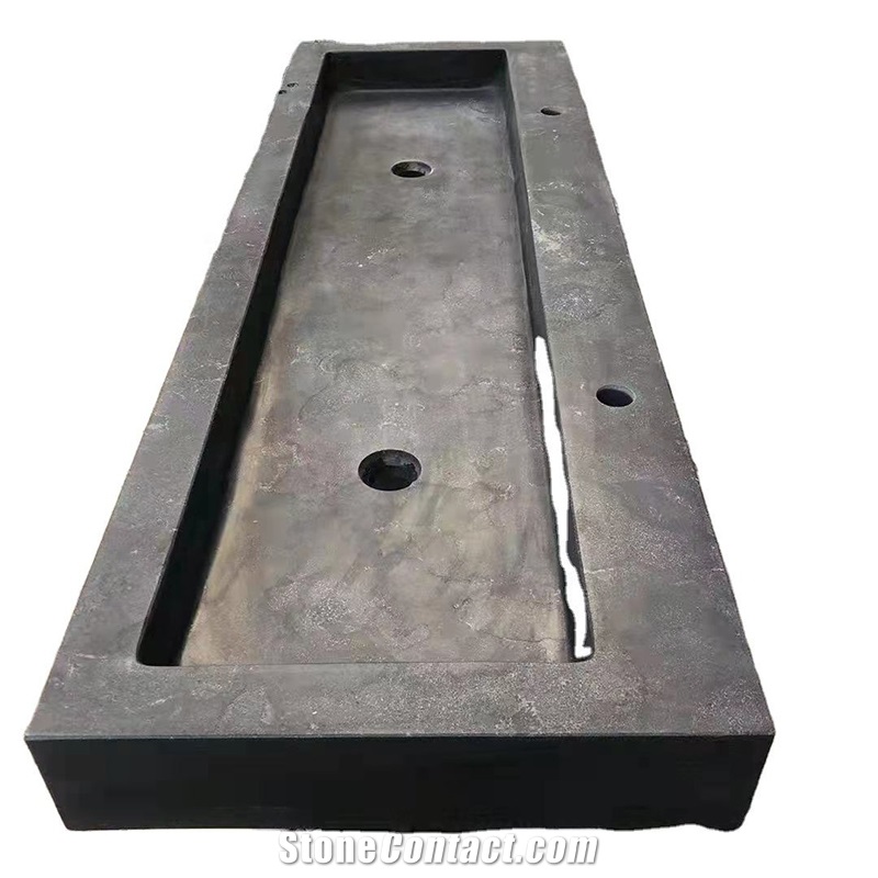 Wholesale Natural Blue Limestone Honed Rectangle Double Sink