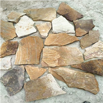 Yellow Sandstone Stacked Rock Wall Cladding Stone Veneer