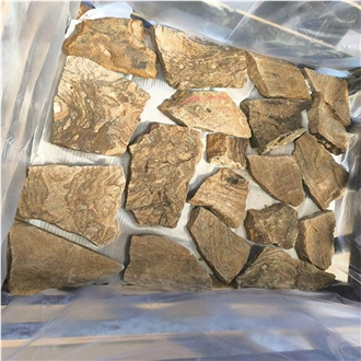 Yellow Sandstone Stacked Rock Wall Cladding Stone Veneer