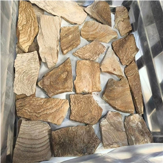 Yellow Sandstone Stacked Rock Wall Cladding Stone Veneer