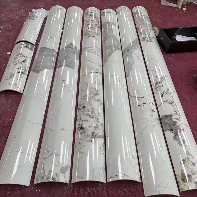 Sintered Stone Hot Bending Process Curved Column Panels