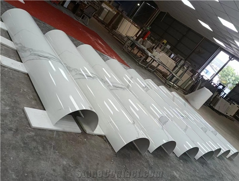 Sintered Stone Hot Bending Process Curved Column Panels