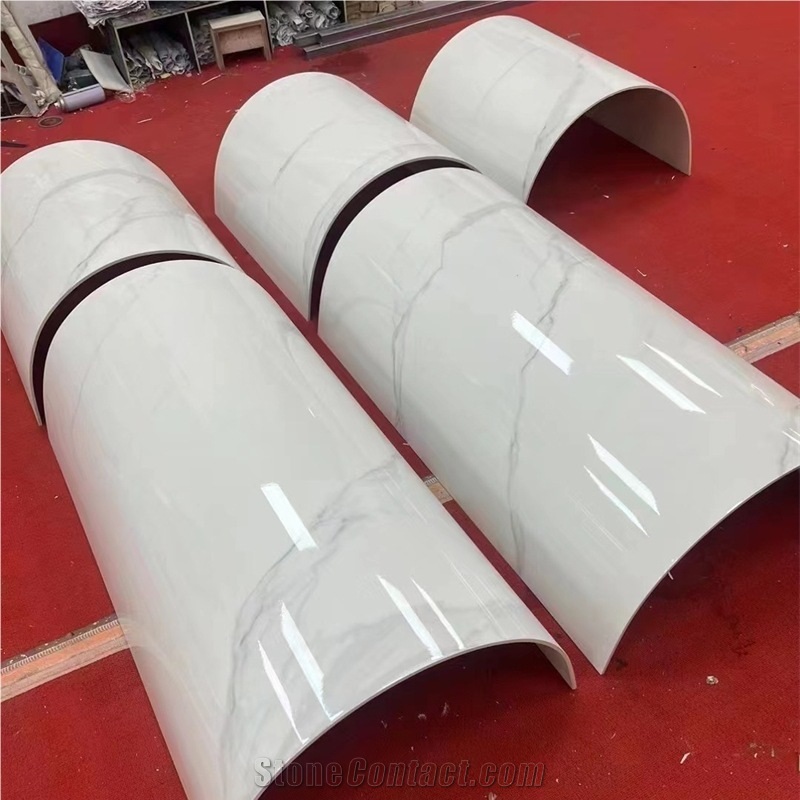 Sintered Stone Hot Bending Process Curved Column Panels