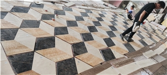 YDSTONE Natural Marble Waterjet Flower Medallion