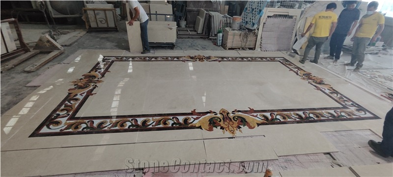 YDSTONE Natural Marble Waterjet Flower Medallion