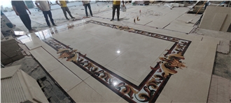 YDSTONE Natural Marble Waterjet Flower Medallion