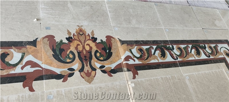 YDSTONE Natural Marble Waterjet Flower Medallion