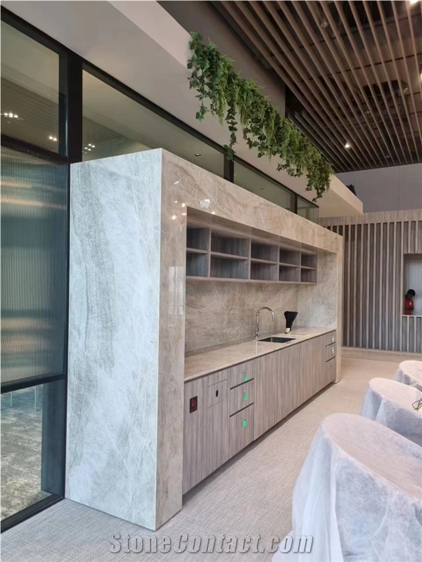 YDSTONE Natural White Victoria Falls Quartzite Slab Tiles