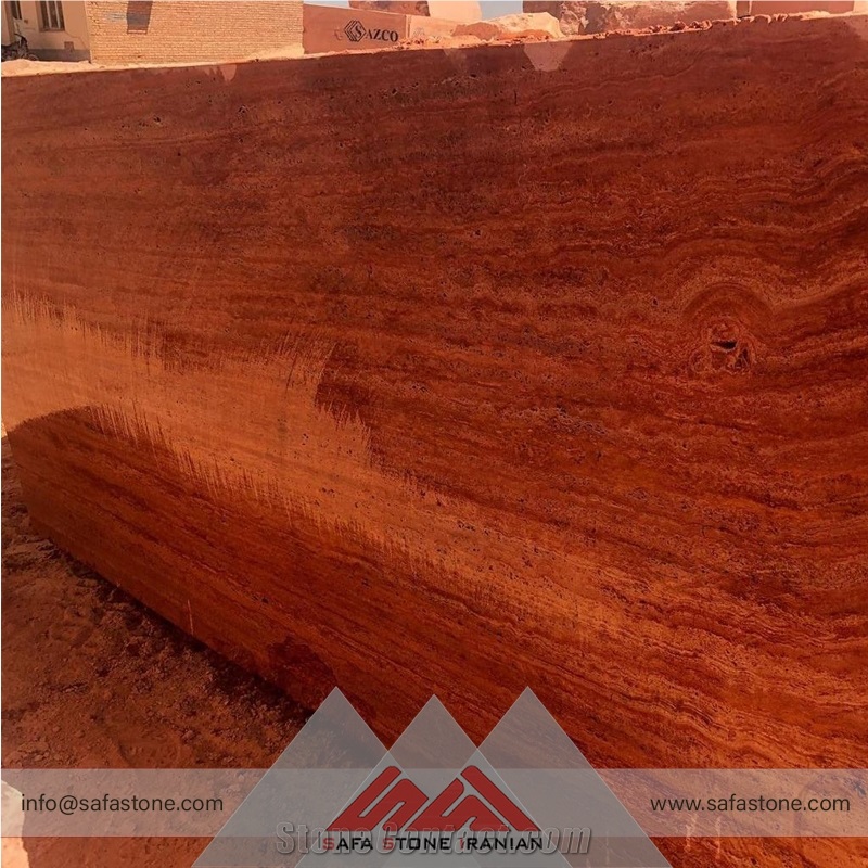 Azar Shahr Red Travertine Blocks