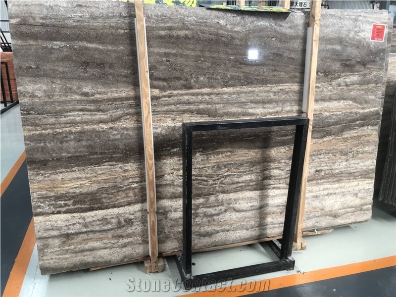 Iran Silver Grey Travertine Slabs For Wall And Floor