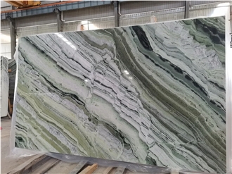 Natrual Green Shangri-La Cloud Jade Marble Slabs