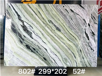 Natrual Green Shangri-La Cloud Jade Marble Slabs