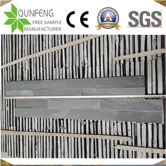 Jiujiang Antacid Black Split Slate Z Wall Cladding Panels