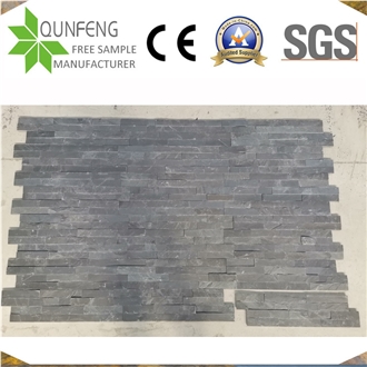 Jiujiang Natural Black Split Slate Stone Feature Wall Panels