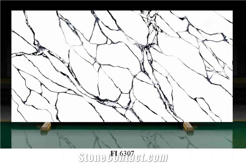 Artifical Artificial Stone Slabs Calacatta Polished Surface