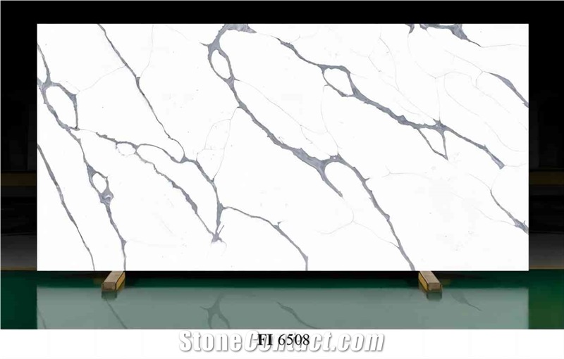 Artifical Artificial Stone Slabs Calacatta Polished Surface