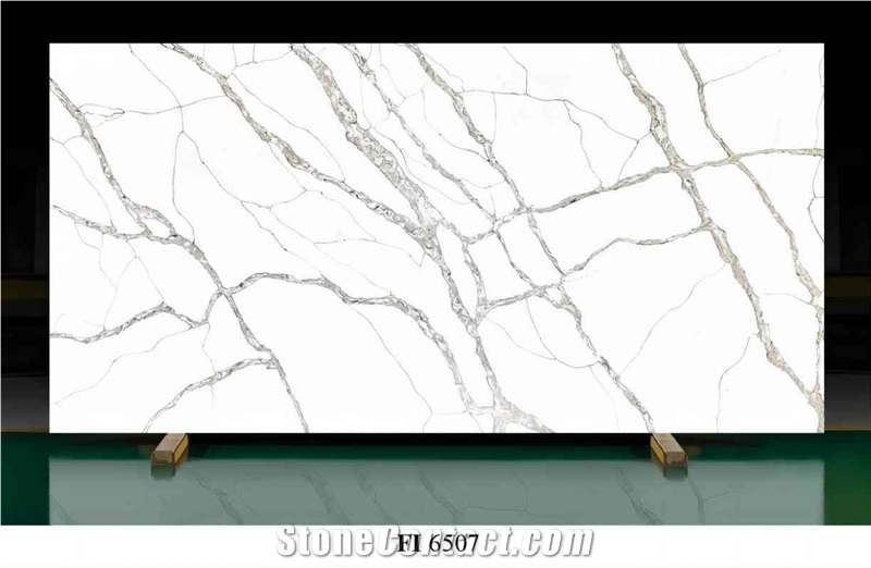 Artifical Artificial Stone Slabs Calacatta Polished Surface