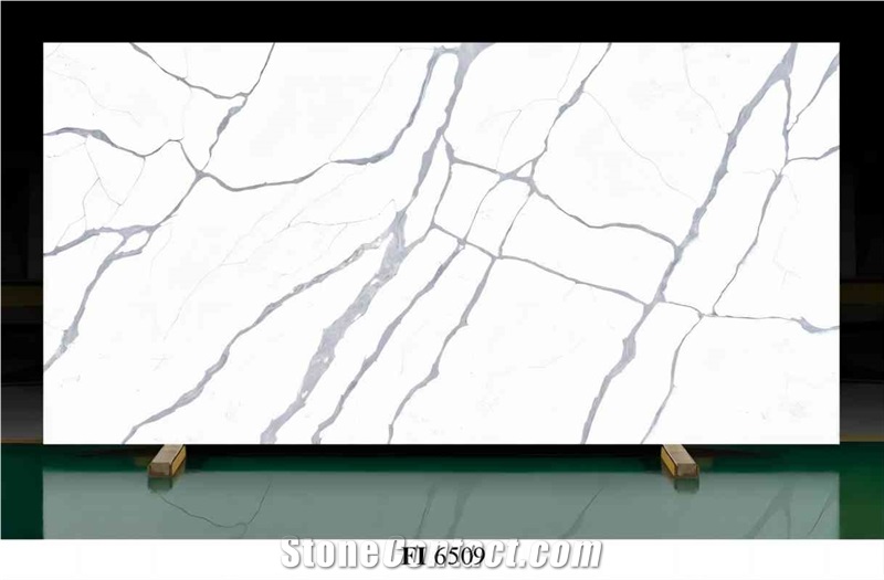 Artifical Artificial Stone Slabs Calacatta Polished Surface
