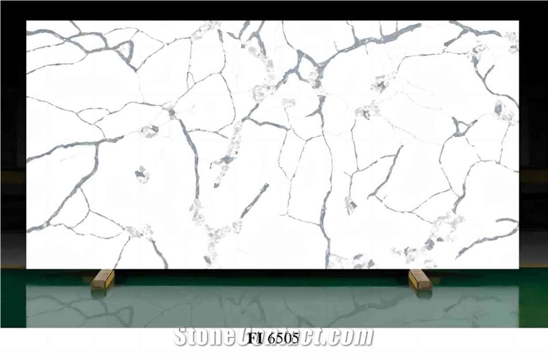Artificial Calacatta Quartz Slabs For Kitchen