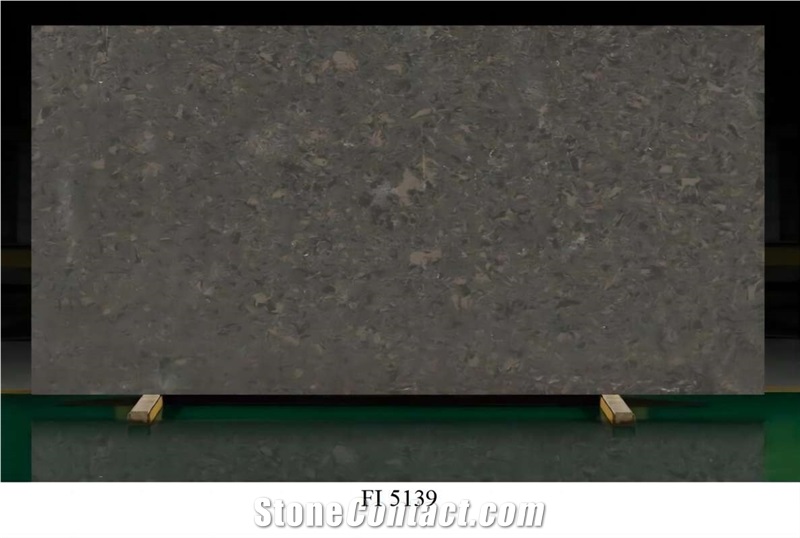 Black Quartz Slab Engineered Stone Tiles