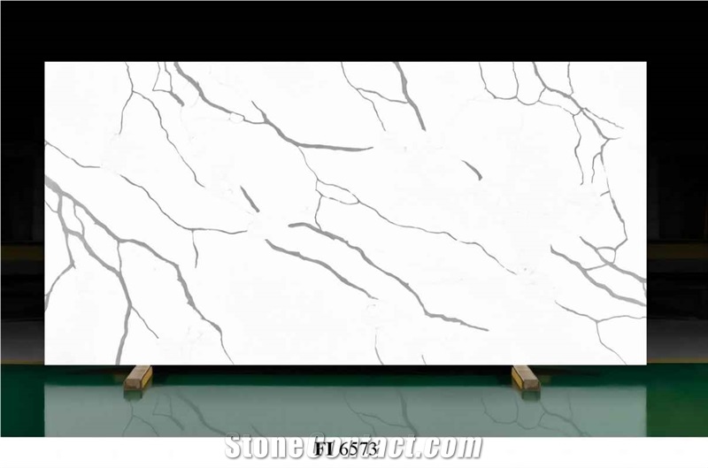 Kitchen  Quartz Slab Artificial Calacatta