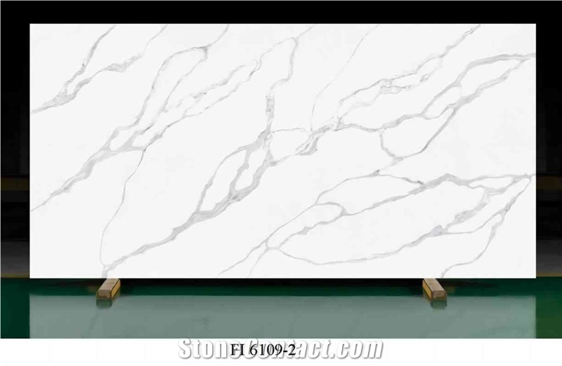 Kitchen  Quartz Slab Artificial Calacatta